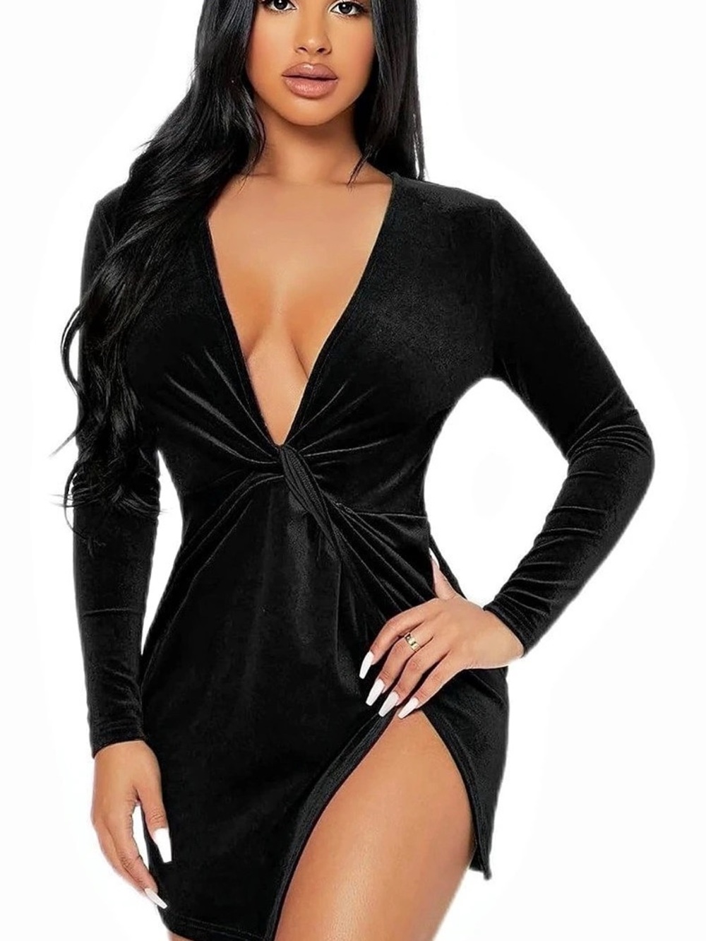 Black Long Sleeve Mini Dress Like New